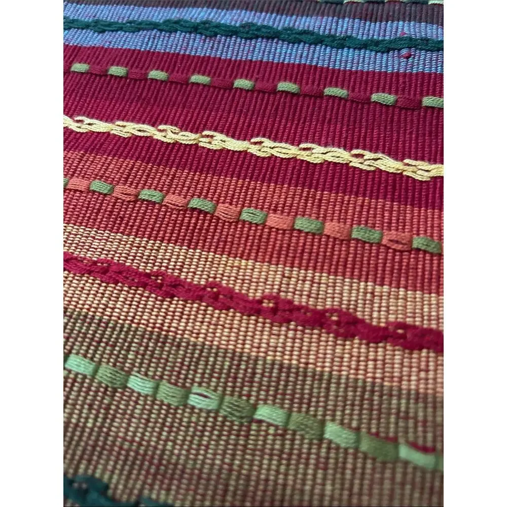 Woven Multicolored Striped Runner for Kitchen Table, Perfect for Summer